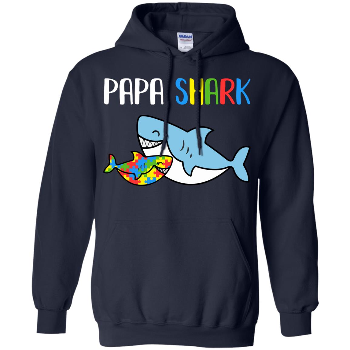 Papa Shark Support Autism Awareness For Grandchild T-Shirt & Hoodie | Teecentury.com