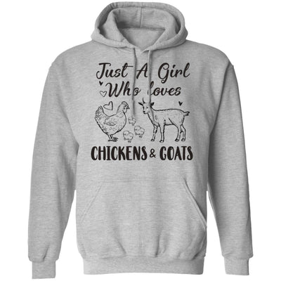 Just A Girl Who Loves Chickens And Goats Farmer Girls Gift T-Shirt & Hoodie | Teecentury.com