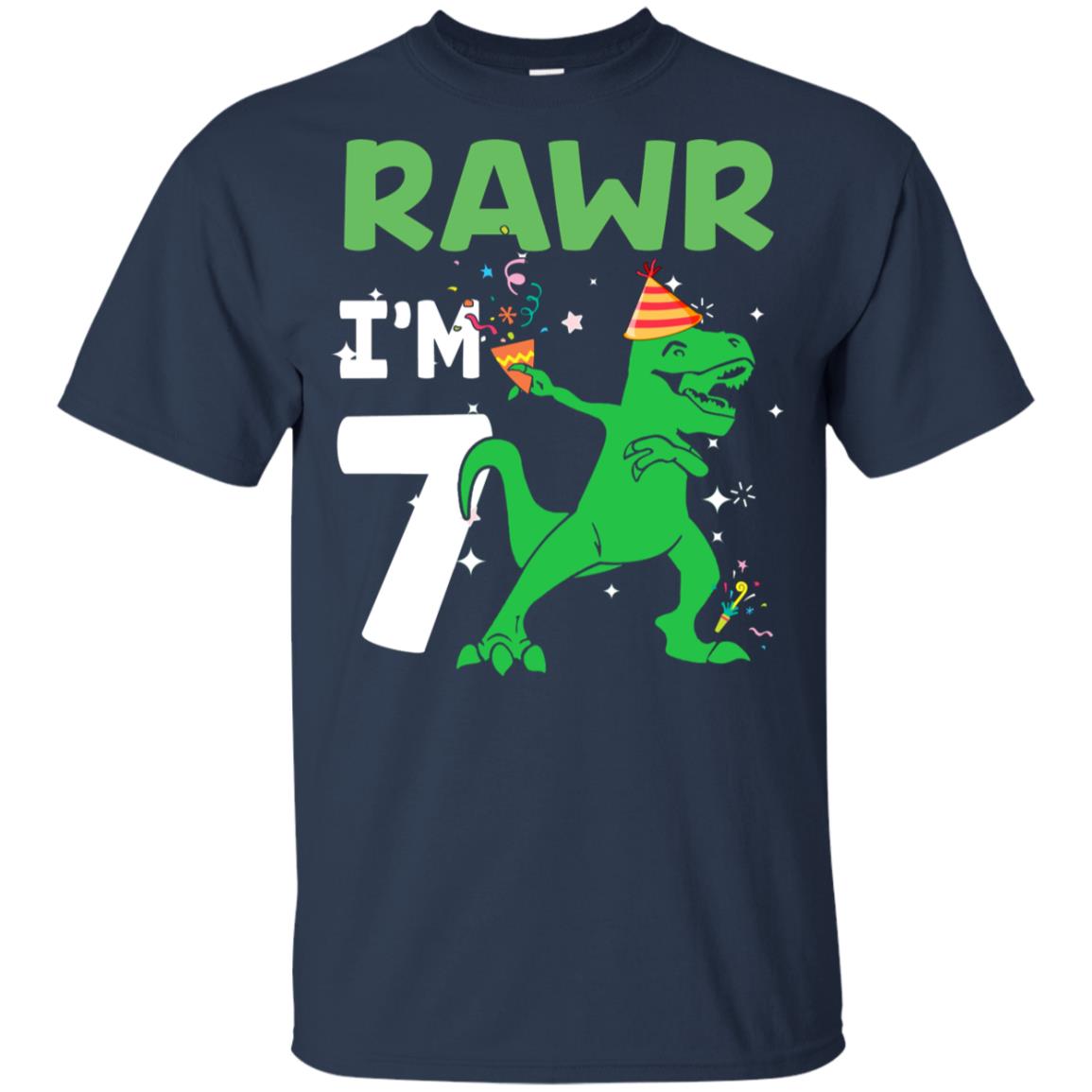 Rawr I'm 7 Birthday Gifts 2015 Dinosaur For Boys Youth Youth Shirt | Teecentury.com