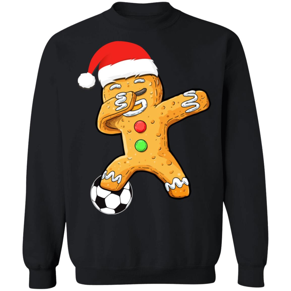 Dabbing Gingerbread Santa Soccer Christmas Pajama Gifts T-Shirt & Sweatshirt | Teecentury.com
