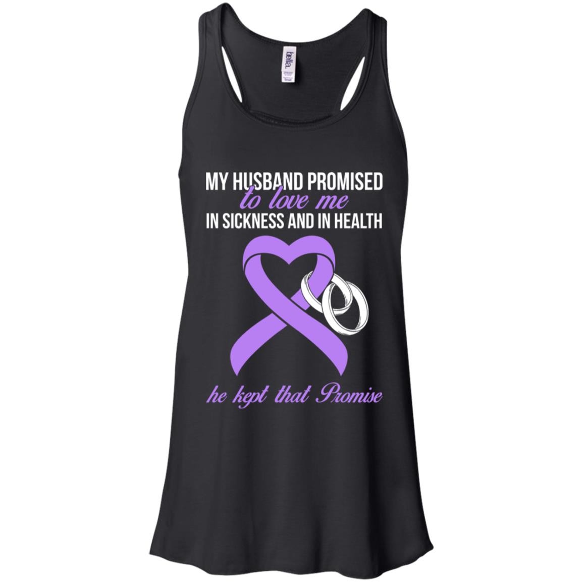 My Husband Promises To Love Me In Sickness Lavender Ribbon T-Shirt & Tank Top | Teecentury.com