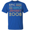 Epic Since January 2008 Vintage 14th Birthday Gifts Youth Youth Shirt | Teecentury.com