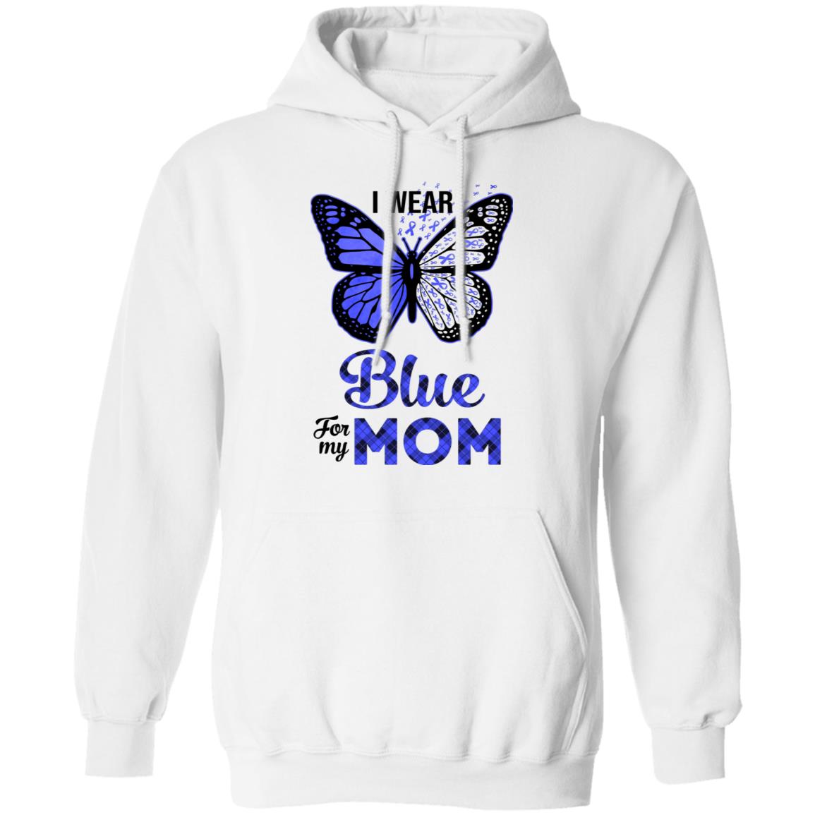 I Wear Blue For My Mom Butterfly Colon Prostate Cancer T-Shirt & Hoodie | Teecentury.com
