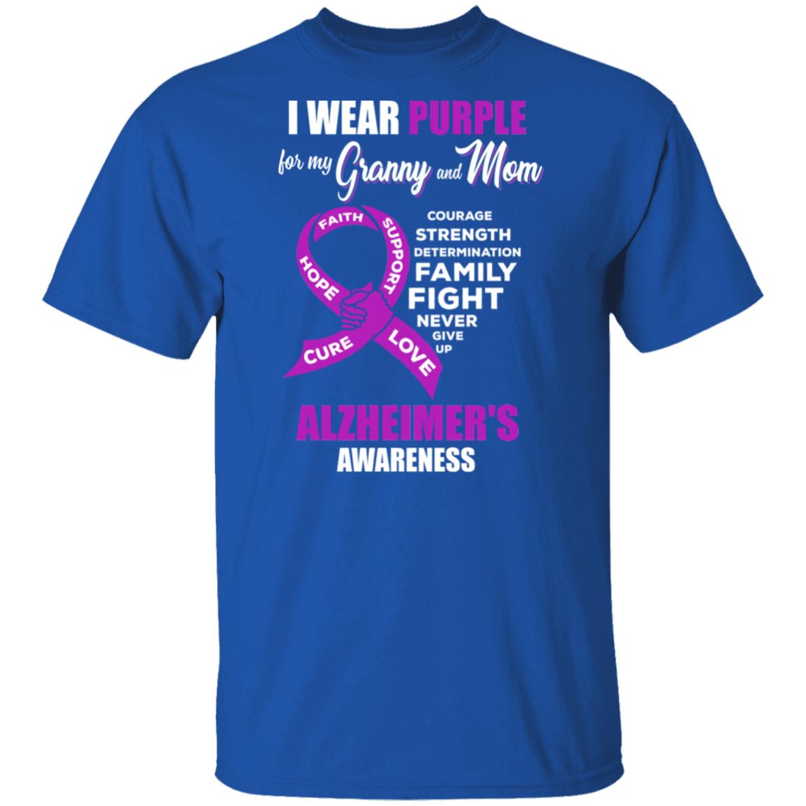 Alzheimer's Awareness I Wear Purple For My Granny and Mom T-Shirt & Hoodie | Teecentury.com