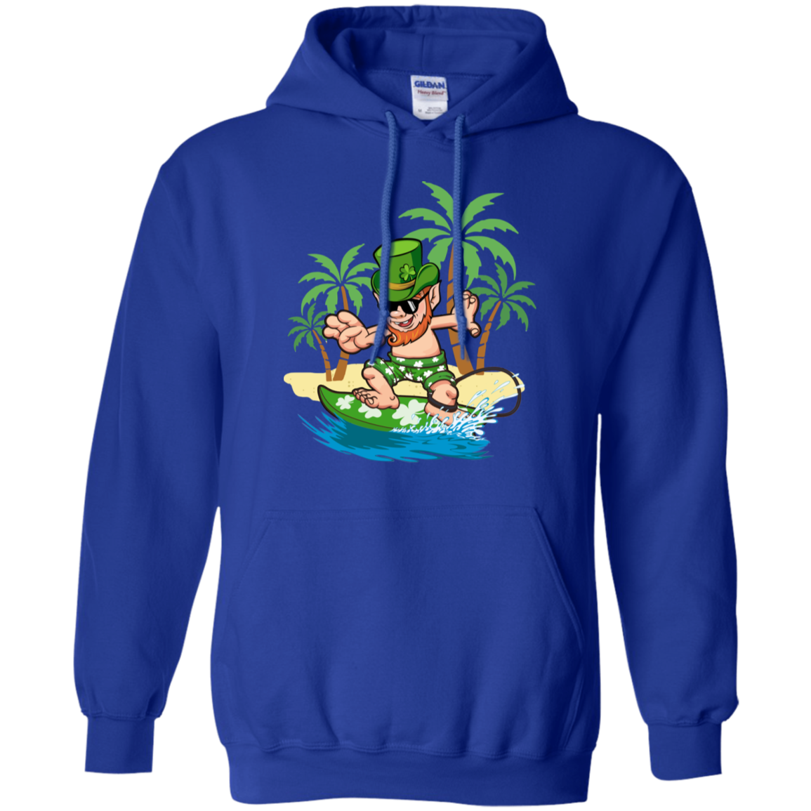 St Patricks Day Hawaiian Leprechaun Surfing T-Shirt & Hoodie | Teecentury.com