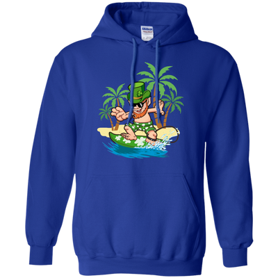 St Patricks Day Hawaiian Leprechaun Surfing T-Shirt & Hoodie | Teecentury.com