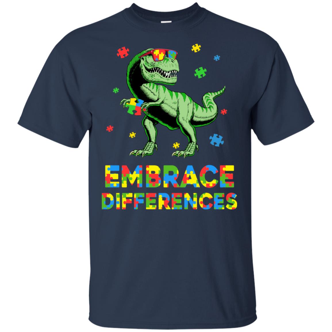 Dinosaur Puzzle Autism Awareness Embrace Differences T-Shirt & Hoodie | Teecentury.com