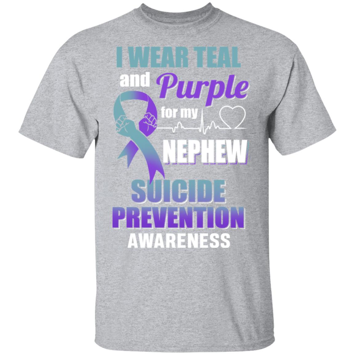 I Wear Teal And Purple For My Nephew Suicide Prevention T-Shirt & Hoodie | Teecentury.com