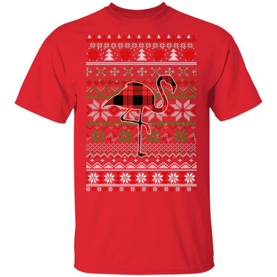 Flamingo Red Plaid Ugly Christmas Sweater Funny Gifts T-Shirt & Sweatshirt | Teecentury.com