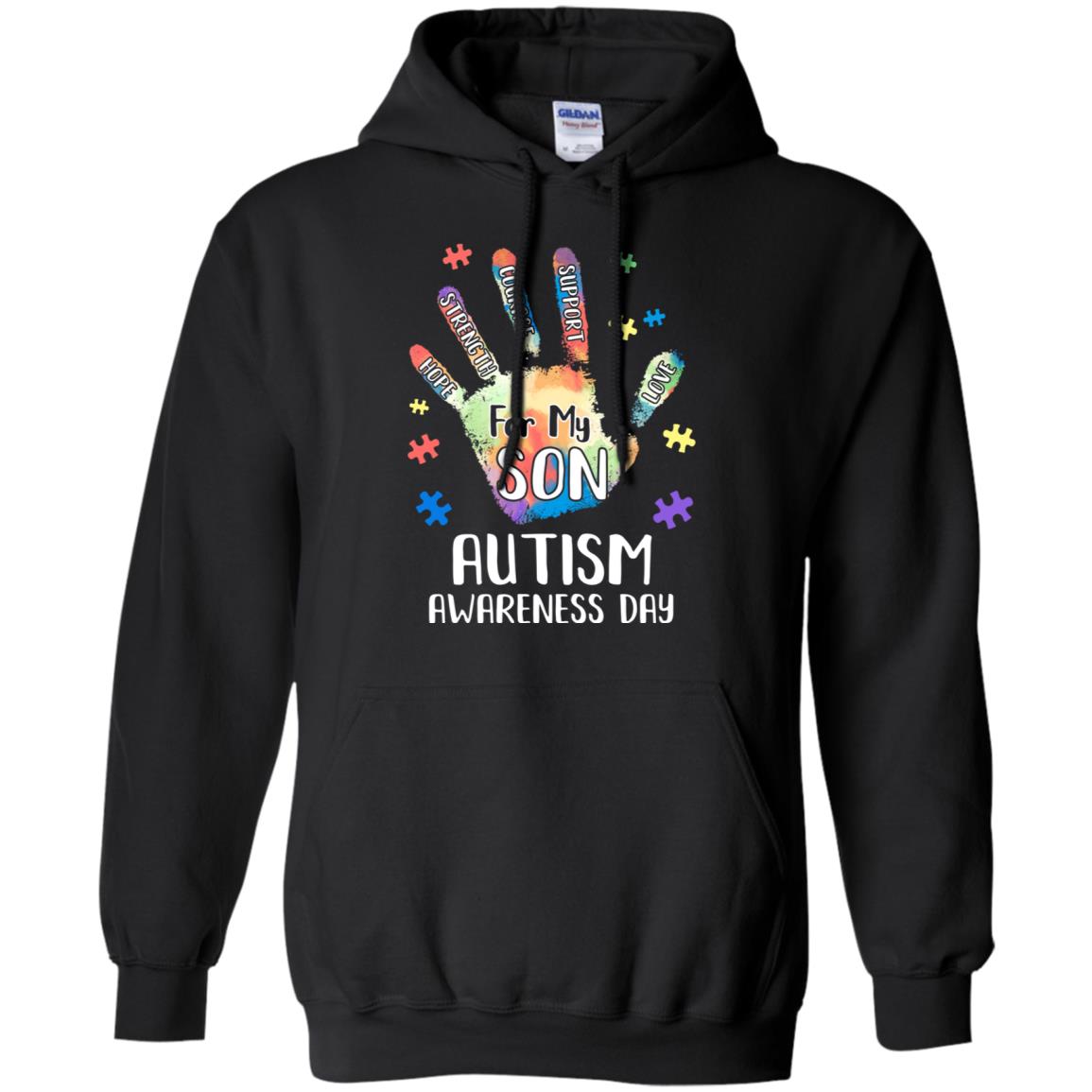 Support Autism Awareness For My Son Puzzle Gift T-Shirt & Hoodie | Teecentury.com