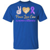 Peace Love Cure Alzheimer's Awareness T-Shirt & Hoodie | Teecentury.com