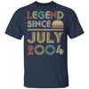 Legend Since July 2004 Vintage 18th Birthday Gifts T-Shirt & Hoodie | Teecentury.com