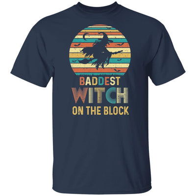 Baddest Witch On The Block Vintage Funny Halloween Gift T-Shirt & Hoodie | Teecentury.com