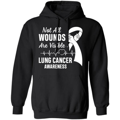Lung Cancer Awareness White Not All Wounds Are Visible T-Shirt & Hoodie | Teecentury.com
