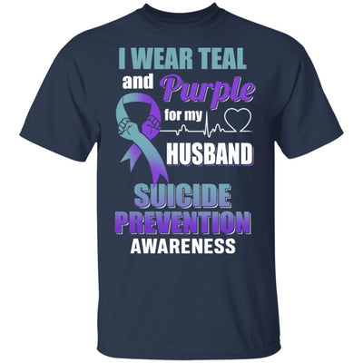 I Wear Teal And Purple For My Husband Suicide Prevention T-Shirt & Hoodie | Teecentury.com