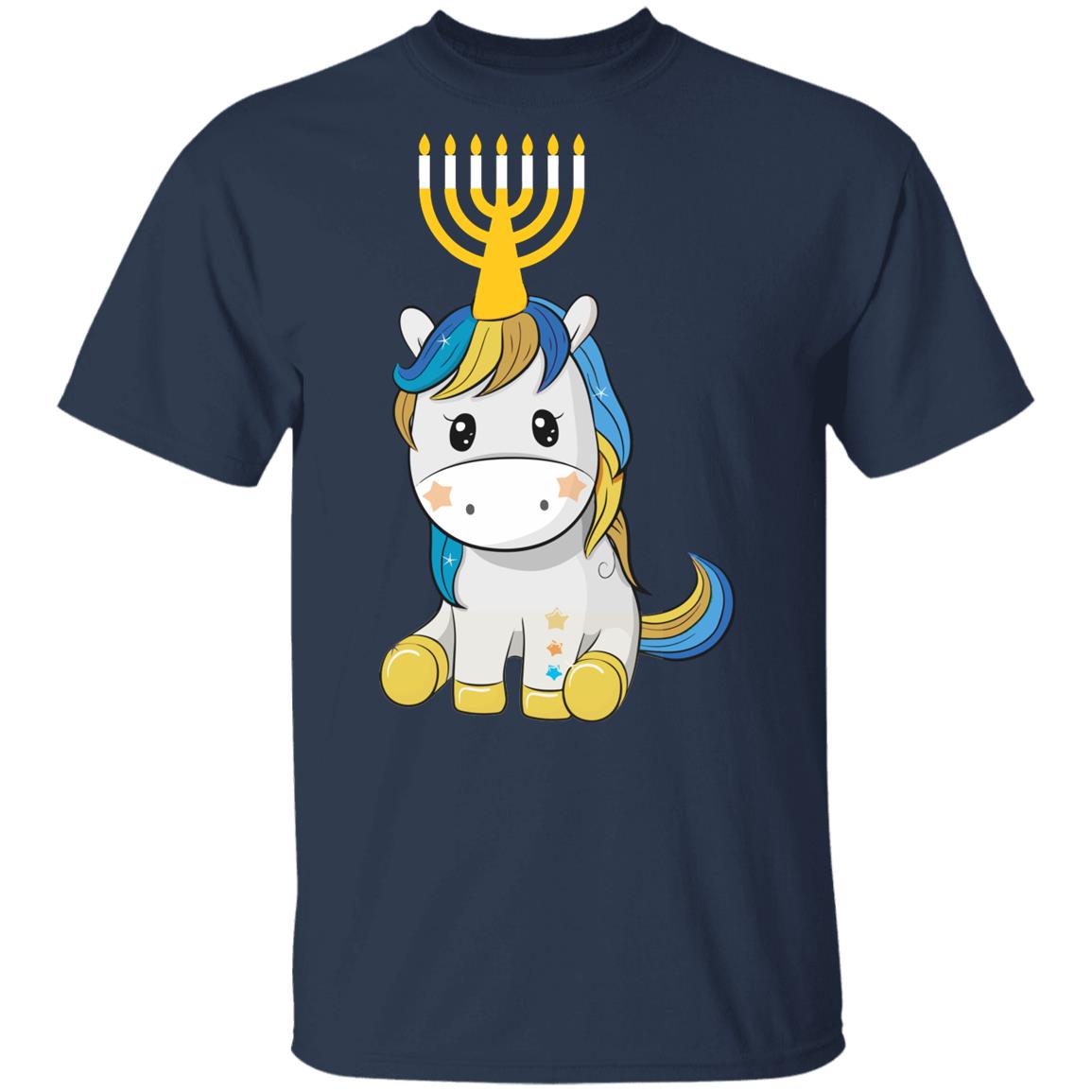 Funny Jewish Unicorn Menorah Kids Girl Hanukkah Youth Youth Shirt | Teecentury.com