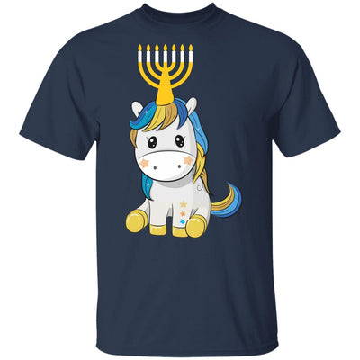 Funny Jewish Unicorn Menorah Kids Girl Hanukkah Youth Youth Shirt | Teecentury.com
