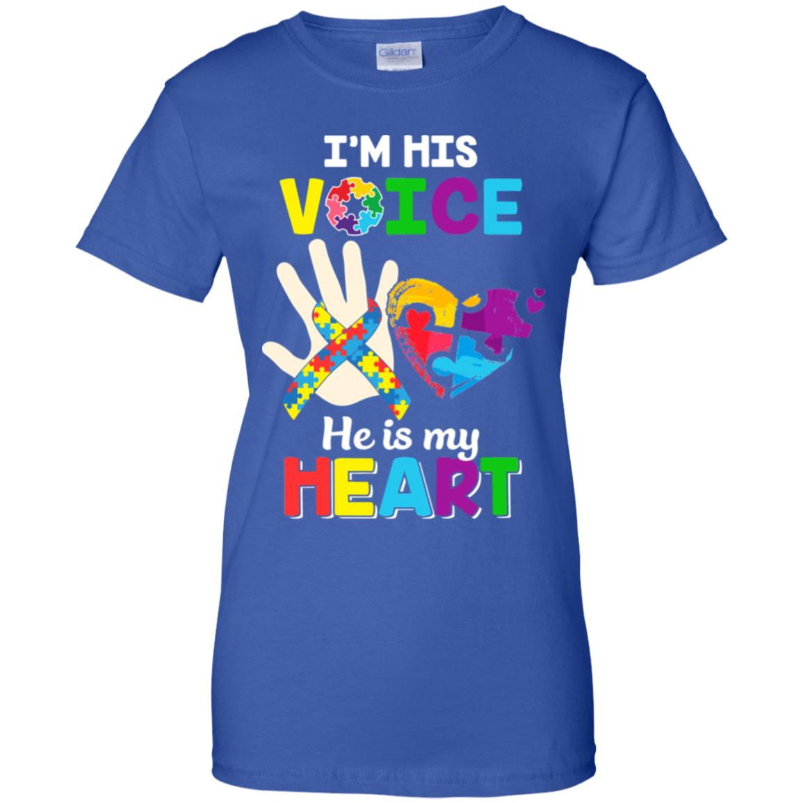 I'm His Voice He Is My Heart Dad Mom Autism Awareness T-Shirt & Hoodie | Teecentury.com