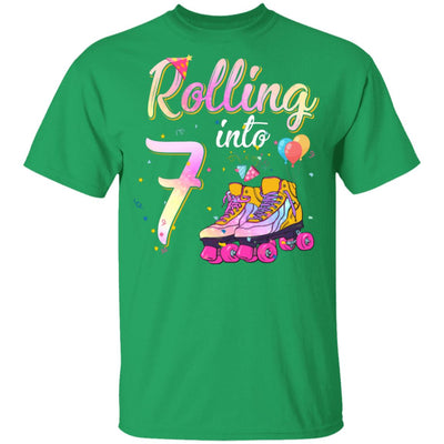 7 Years Old Birthday Girls Roller Skates 80's 7th Birthday Youth Youth Shirt | Teecentury.com