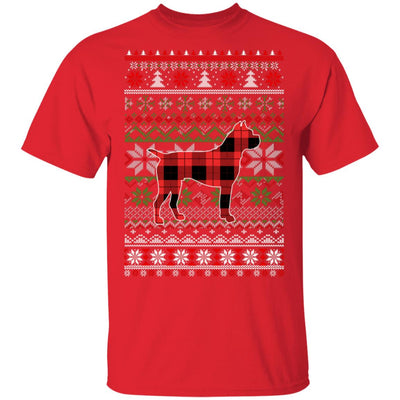 Boxer Red Plaid Ugly Christmas Sweater Funny Gifts T-Shirt & Sweatshirt | Teecentury.com