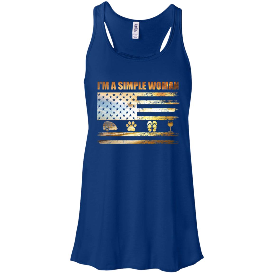 I'm A Simple Woman Love Camping Dog Flip Flop And Wine T-Shirt & Tank Top | Teecentury.com