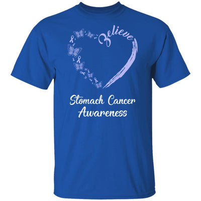 Butterfly Believe Stomach Cancer Awareness Ribbon Gifts T-Shirt & Hoodie | Teecentury.com