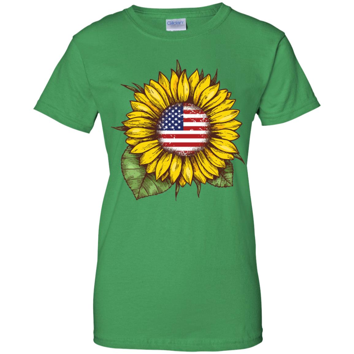 Hippie Sunflower American Flag 4th Of July T-Shirt & Hoodie | Teecentury.com