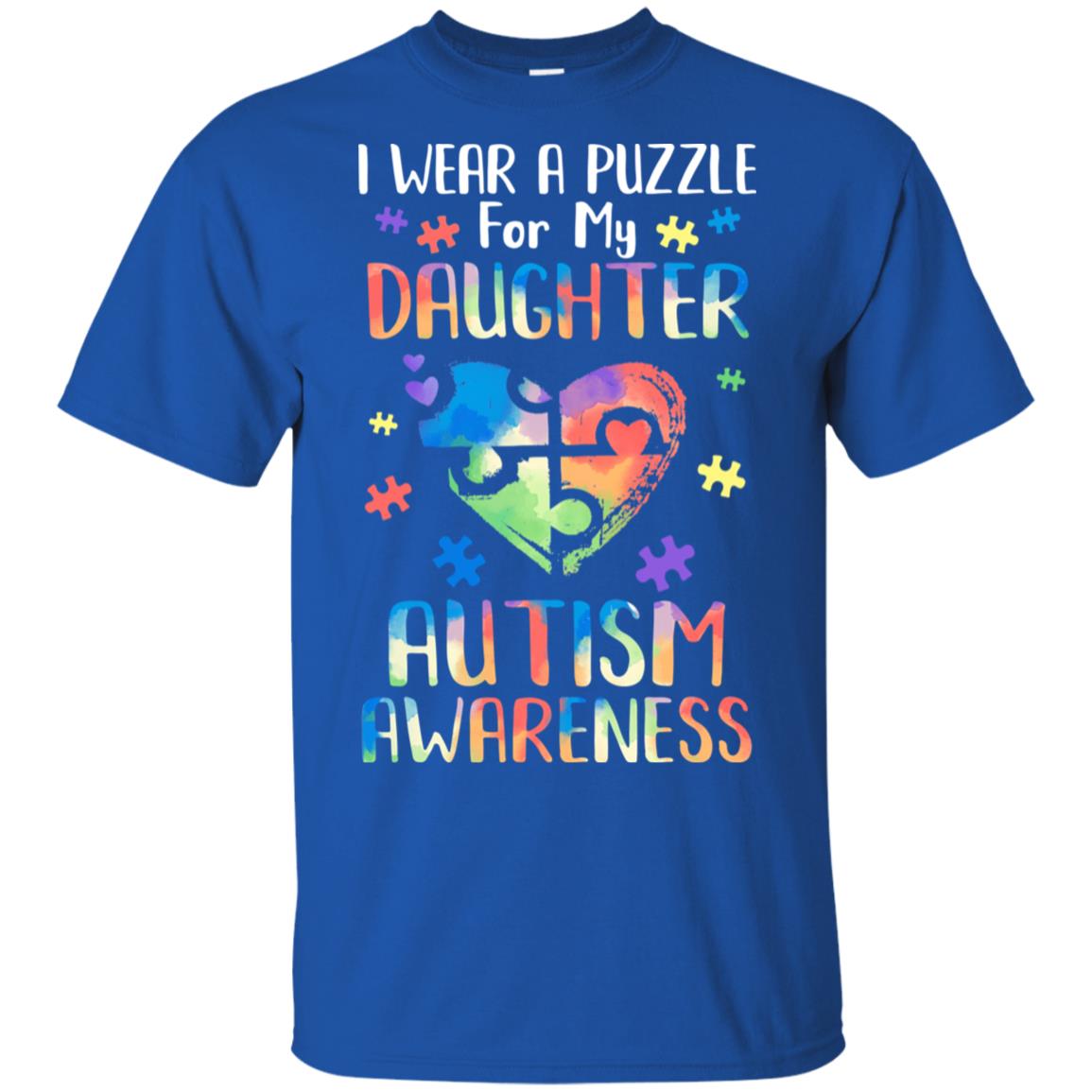 I Wear A Puzzle For My Daughter Autism Awareness T-Shirt & Hoodie | Teecentury.com