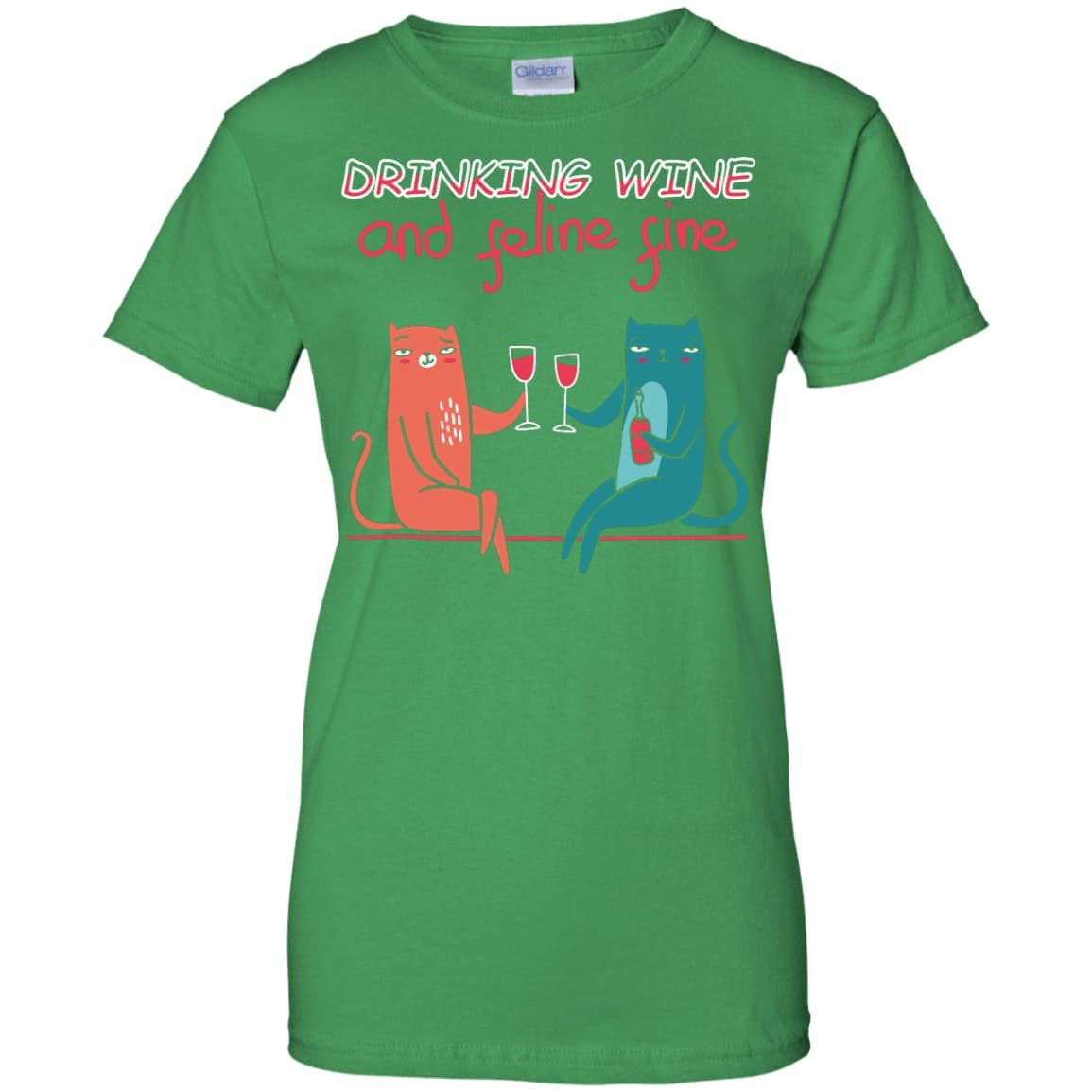 Drinking Wine Feline Fine T-Shirt & Hoodie | Teecentury.com