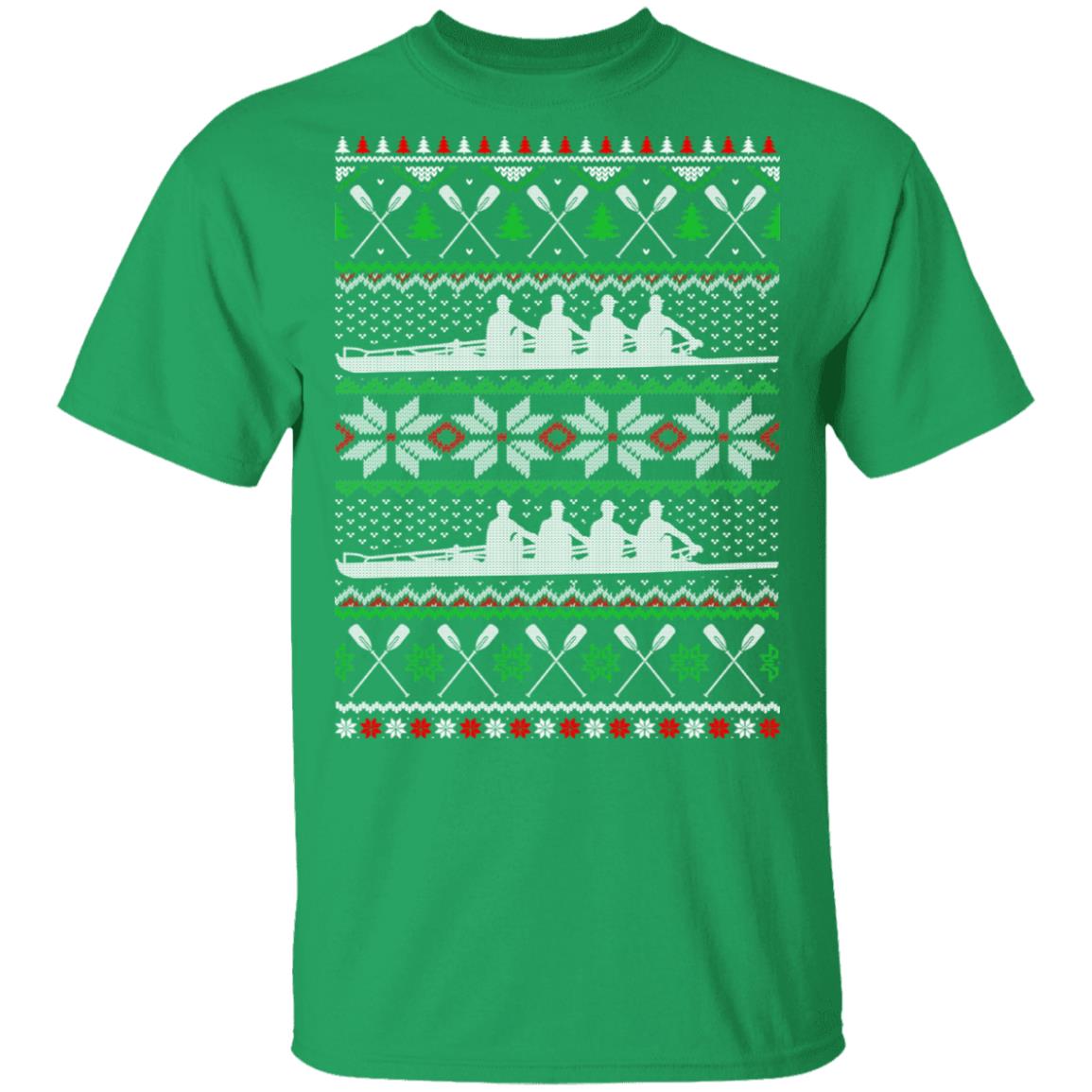Rowing Ugly Christmas Happy Holiday Boating Crew Xmas Gift T-Shirt & Sweatshirt | Teecentury.com
