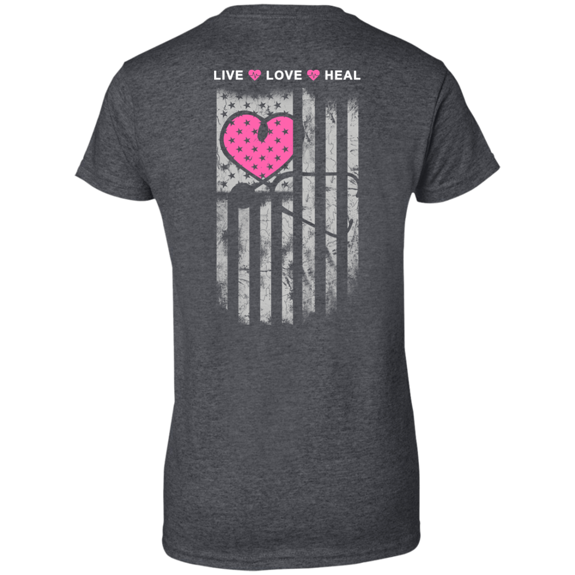 Nurse Heart Flag American Live Love Heal T-Shirt & Hoodie | Teecentury.com