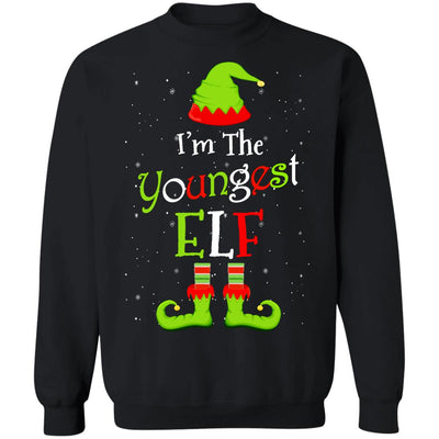 I'm The Youngest Elf Family Matching Funny Christmas Group Gift T-Shirt & Sweatshirt | Teecentury.com