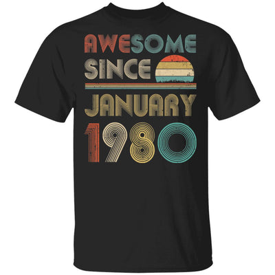 Awesome Since January 1980 Vintage 42th Birthday Gifts T-Shirt & Hoodie | Teecentury.com