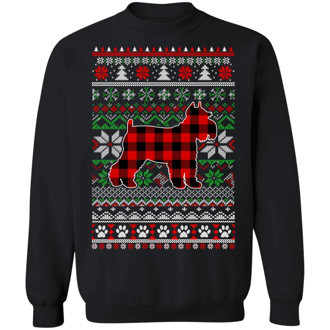 Schnauzer Red Plaid Ugly Christmas Sweater Gifts T-Shirt & Sweatshirt | Teecentury.com