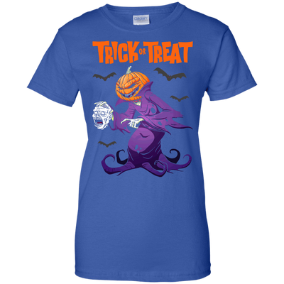 Trick Or Treat Pumpkin Zombie Halloween T-Shirt & Hoodie | Teecentury.com