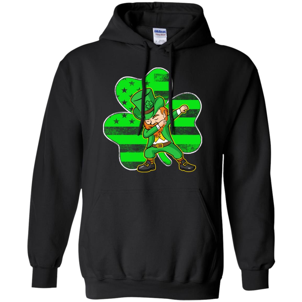 St Patricks Day Leprechaun Dabbing Dab American Flag T-Shirt & Hoodie | Teecentury.com