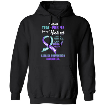 Suicide Prevention I Wear Teal And Purple For My Husband T-Shirt & Hoodie | Teecentury.com