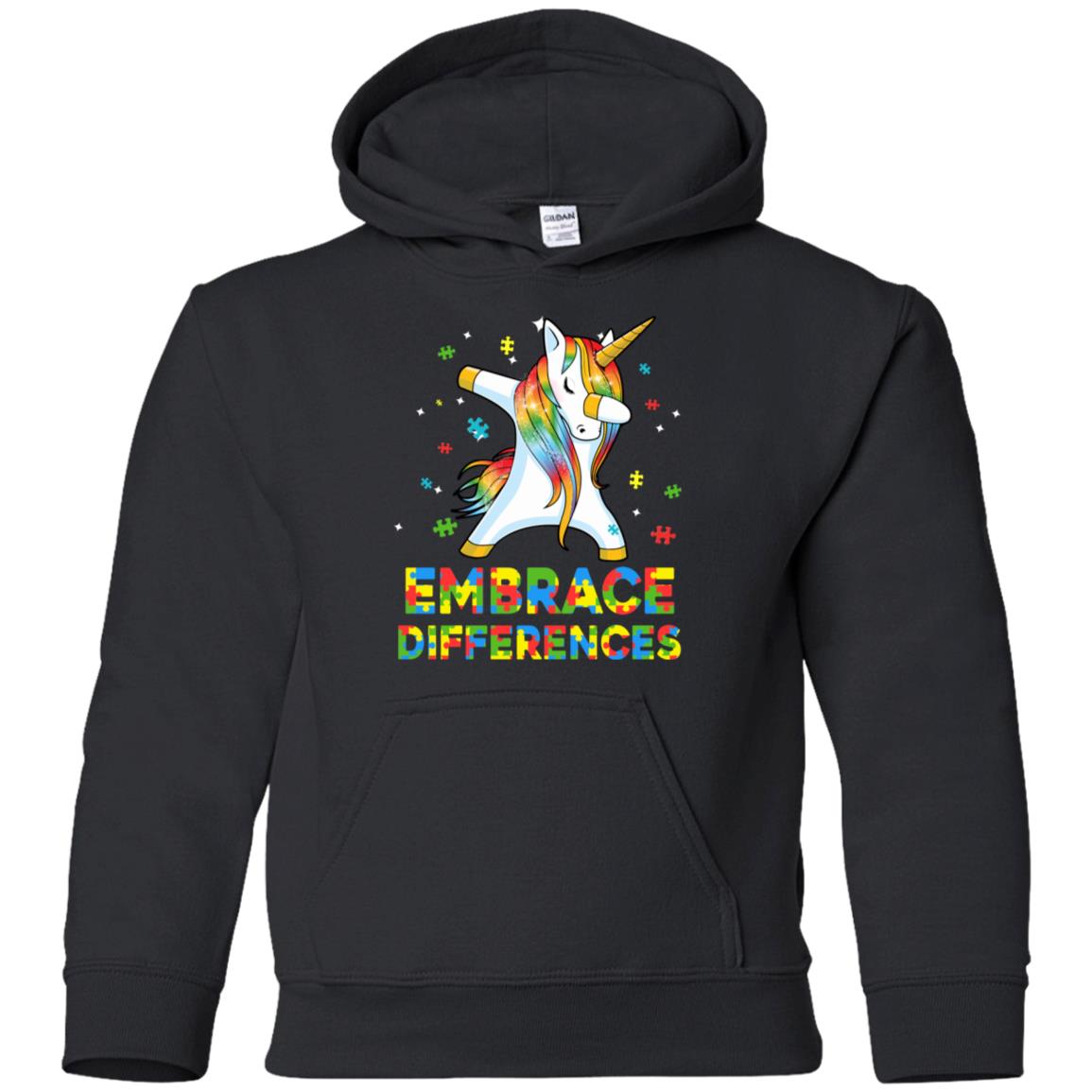 Dabbing Unicorn Autism Awareness Embrace Differences Youth Youth Shirt | Teecentury.com