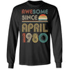 Awesome Since April 1980 Vintage 42th Birthday Gifts T-Shirt & Hoodie | Teecentury.com