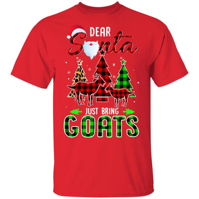 Dear Santa Just Bring Goats Christmas Gift Buffalo Plaid T-Shirt & Sweatshirt | Teecentury.com
