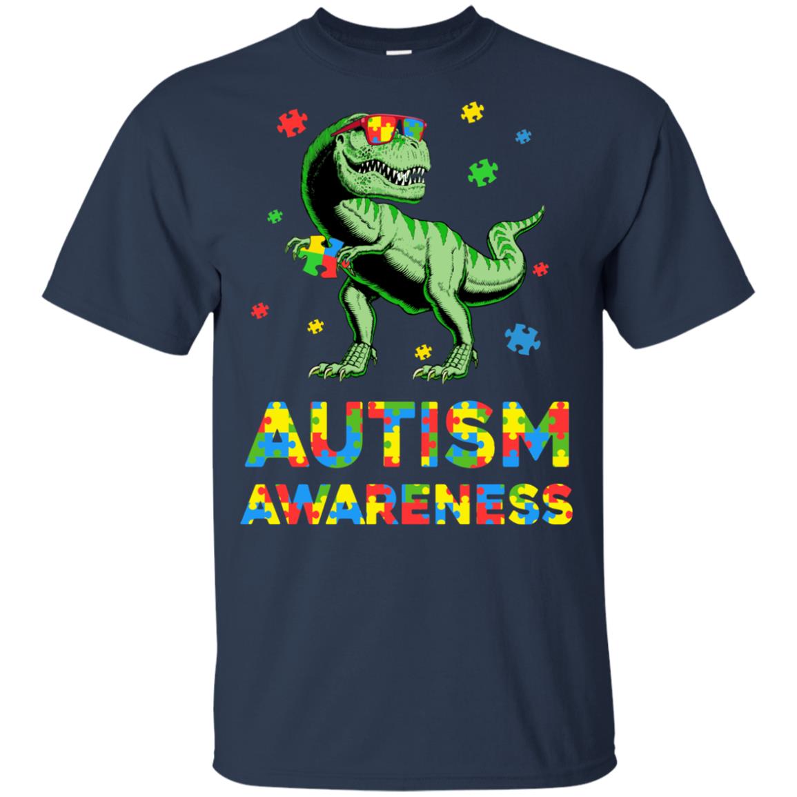 Dinosaur Puzzle Autism Awareness For Boys Girls Youth Youth Shirt | Teecentury.com