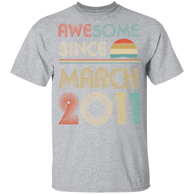 Awesome Since March 2011 Vintage 11th Birthday Gifts Youth Youth Shirt | Teecentury.com