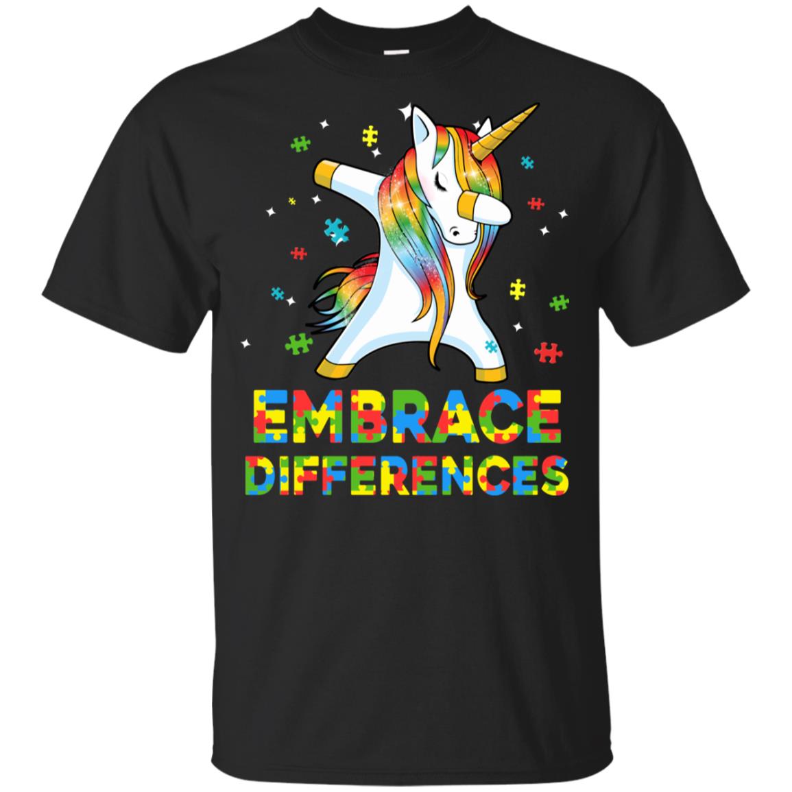 Dabbing Unicorn Autism Awareness Embrace Differences Youth Youth Shirt | Teecentury.com