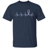 Stomach Cancer Awareness Periwinkle Ribbon Heartbeat T-Shirt & Hoodie | Teecentury.com