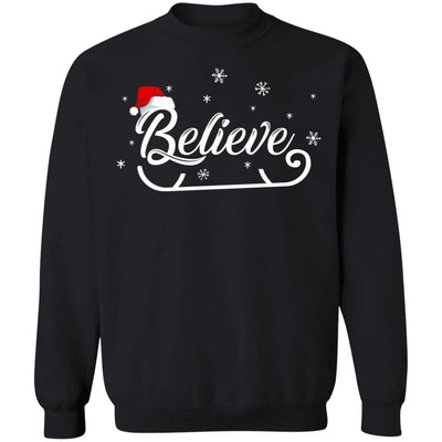 Christmas Santa Believe Xmas Christmas Holiday Funny Gift T-Shirt & Sweatshirt | Teecentury.com