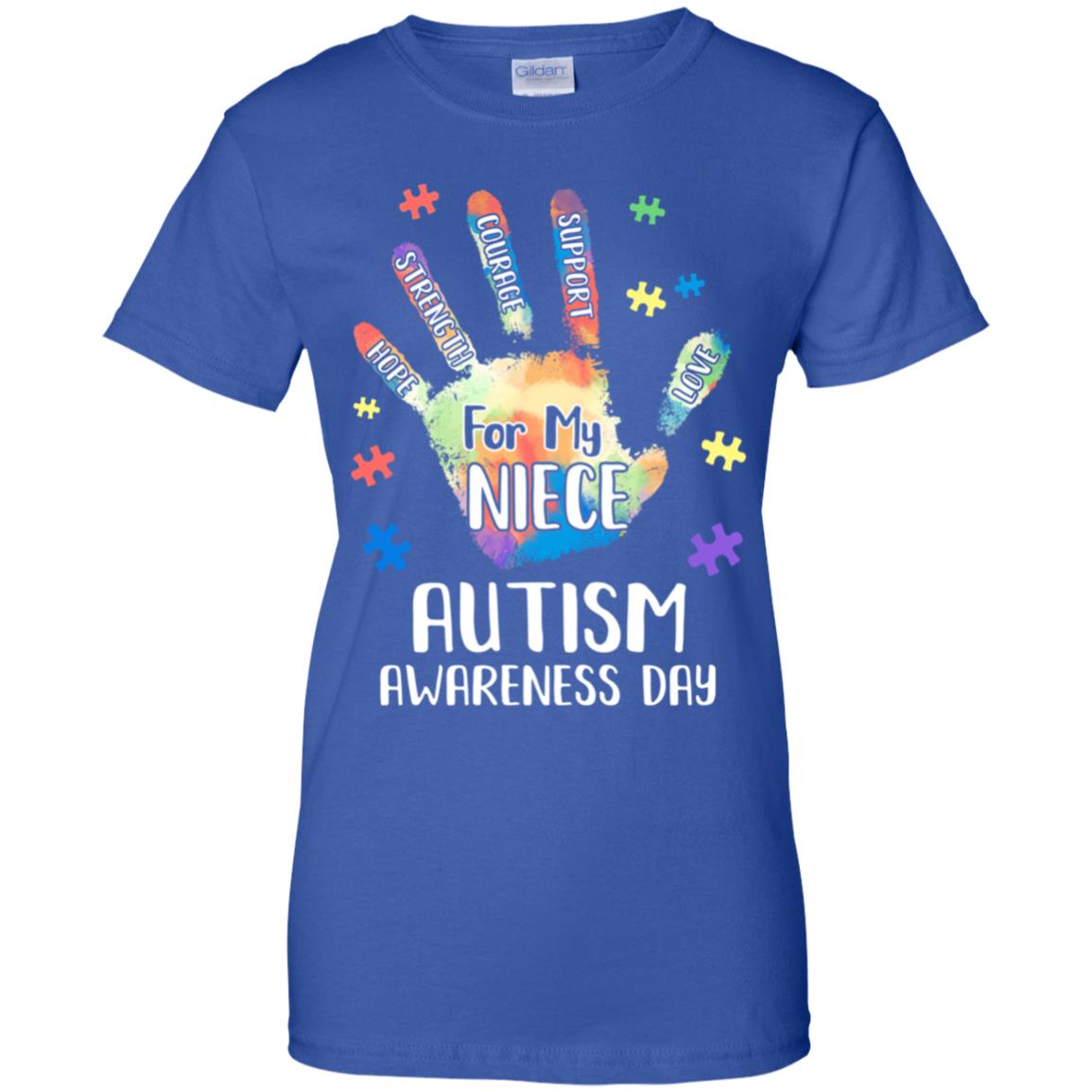 Support Autism Awareness For My Niece Puzzle Gift T-Shirt & Hoodie | Teecentury.com