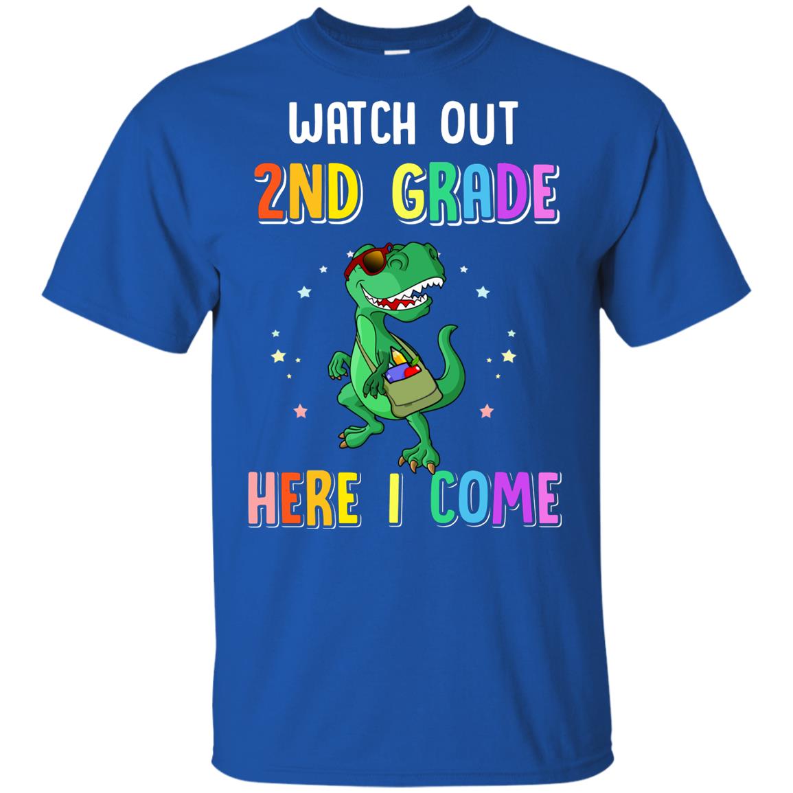 2nd Grade Here I Come Dinosaur Back To School Youth Youth Shirt | Teecentury.com