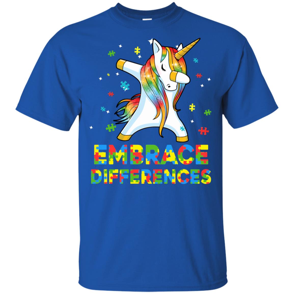 Dabbing Unicorn Autism Awareness Embrace Differences Youth Youth Shirt | Teecentury.com