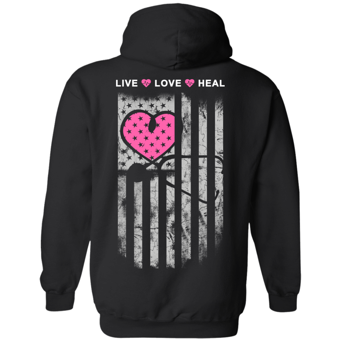 Nurse Heart Flag American Live Love Heal T-Shirt & Hoodie | Teecentury.com