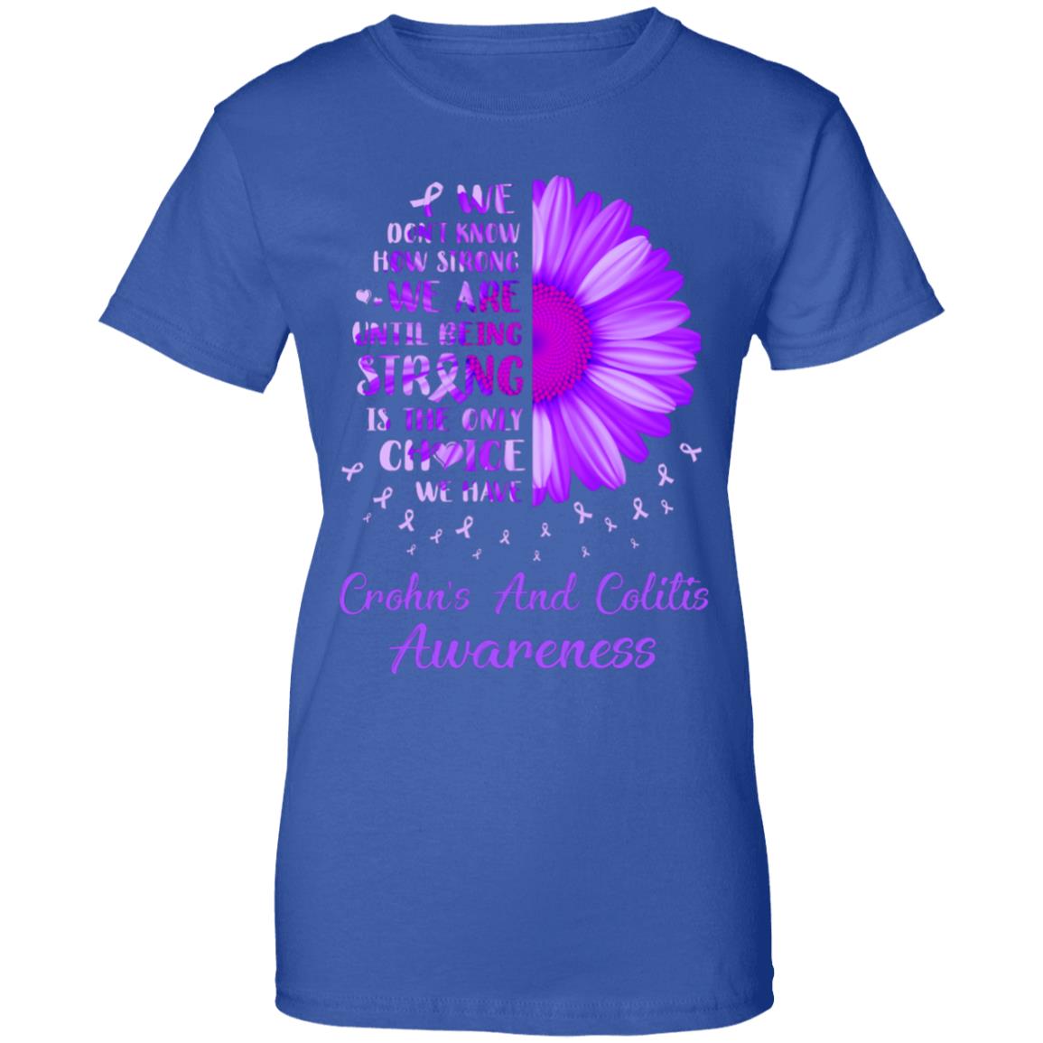 Being Strong Daisy Flower Purple Crohn's Colitis Awareness T-Shirt & Hoodie | Teecentury.com